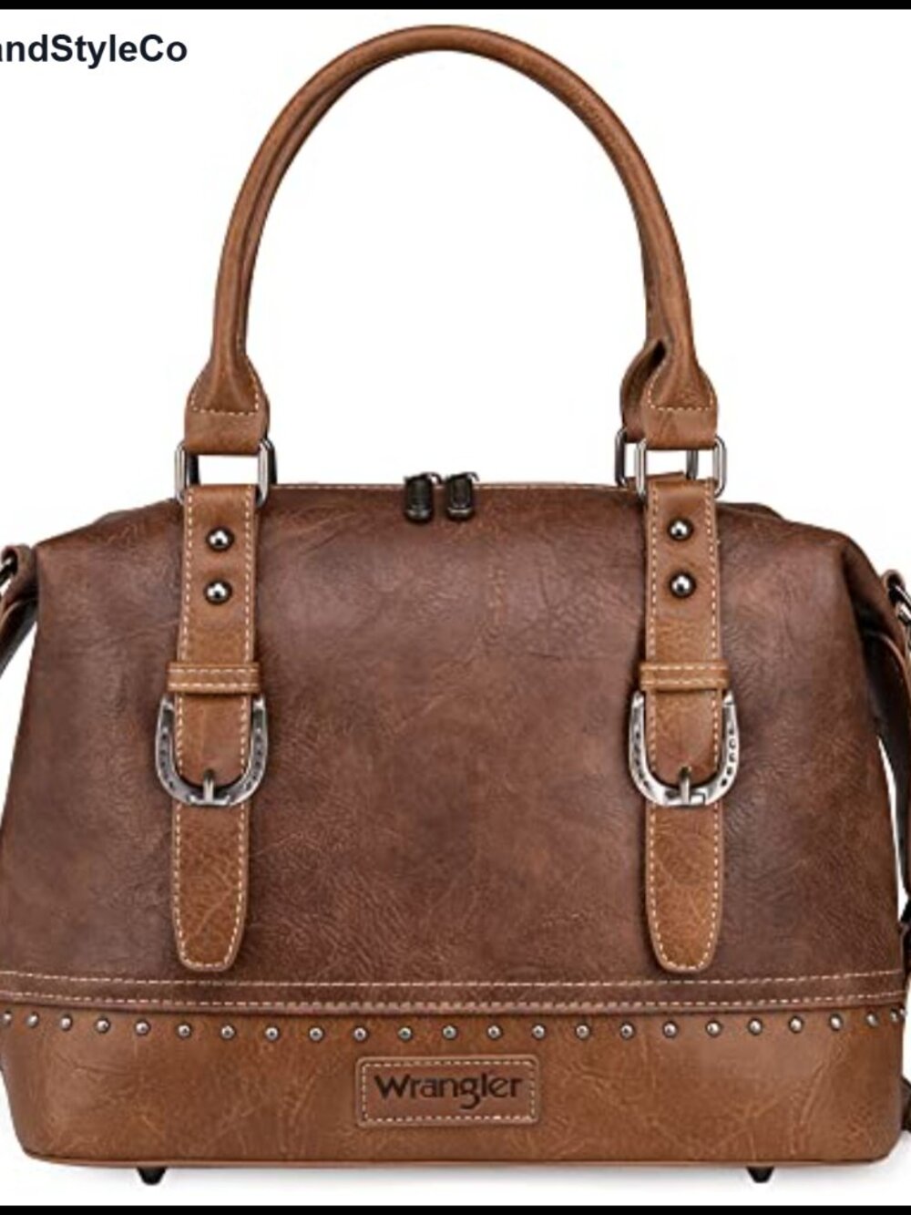 Wrangler Montana West Barrel Doctor Bag Satchel Handbag Faux Leather